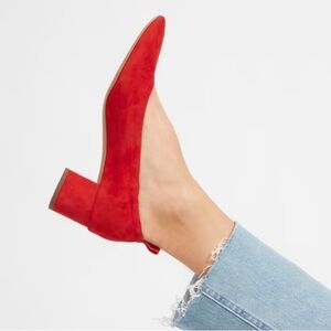 Everlane Red Suede Day Heels
